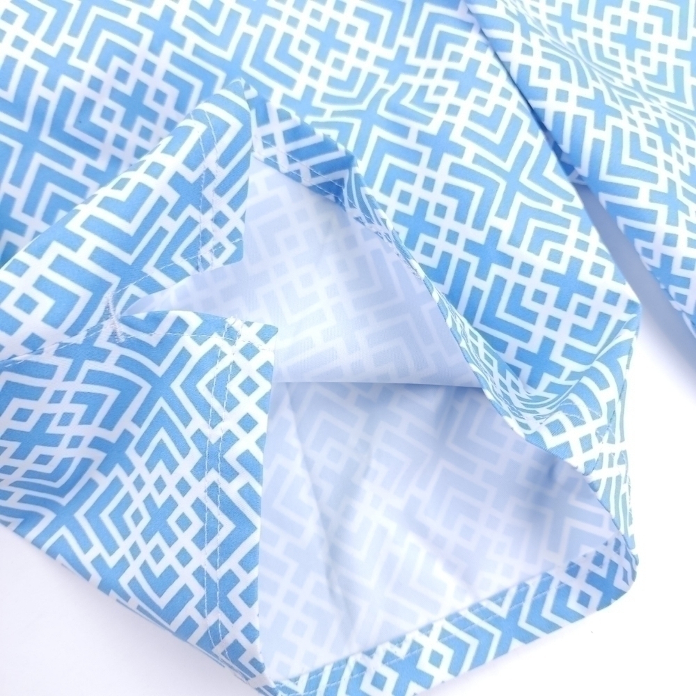 New Adidas Blue White Patterned Golf Shorts Sz 2 - Picture 4 of 10